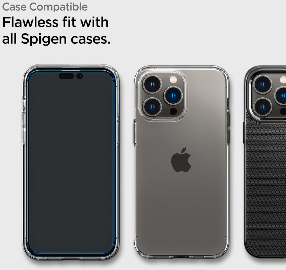 Spigen Glas t.R Slim iPhone 14 Pro Max Screen Protector Zwart afbeelding 5