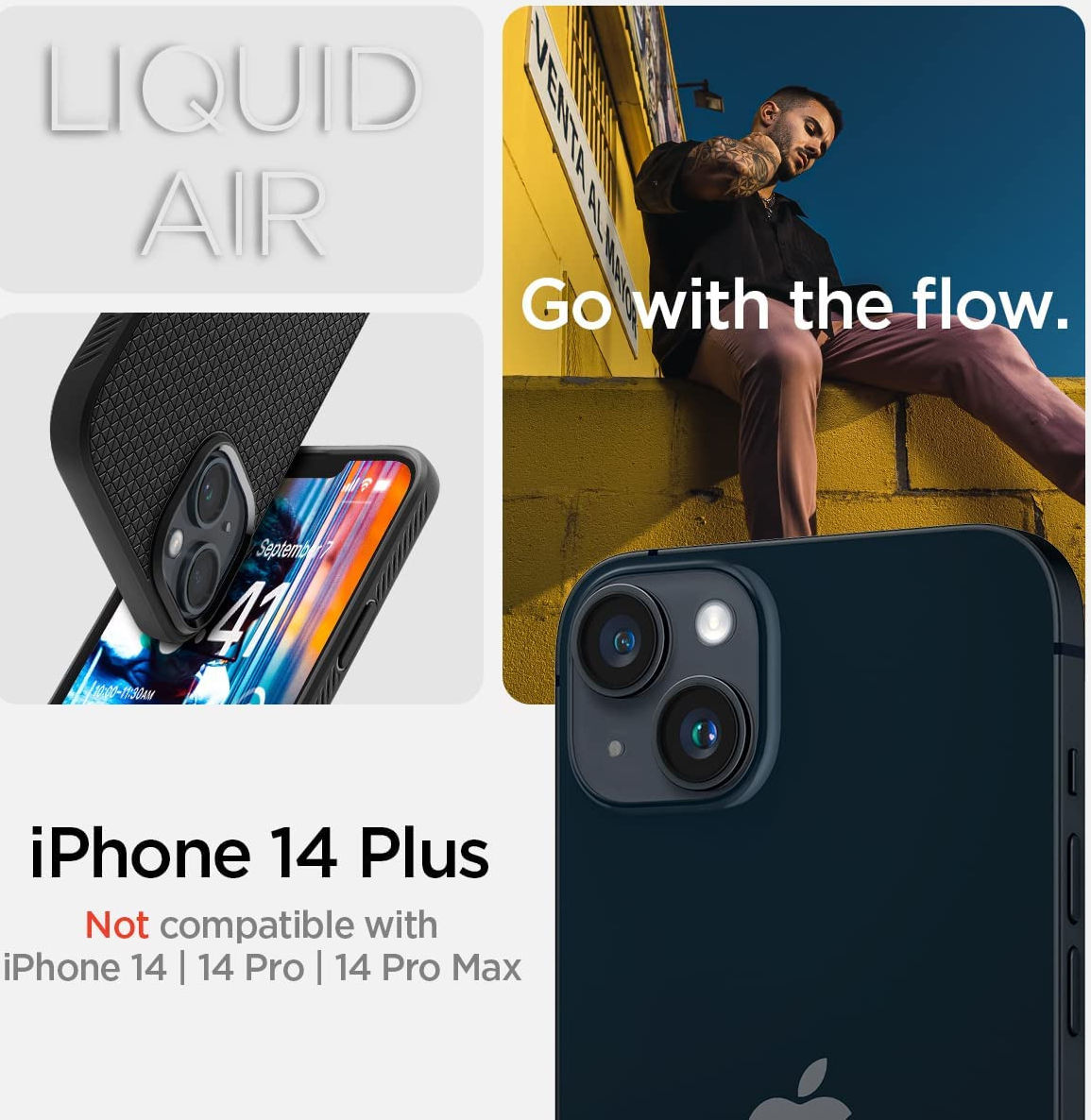 Spigen Liquid Air Apple iPhone 14 Plus Hoesje Back Cover Zwart afbeelding 7
