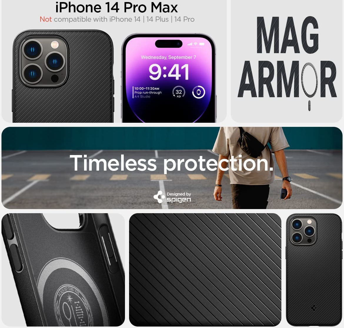 Spigen Mag Armor Apple iPhone 14 Pro Max Hoesje MagSafe Zwart afbeelding 6