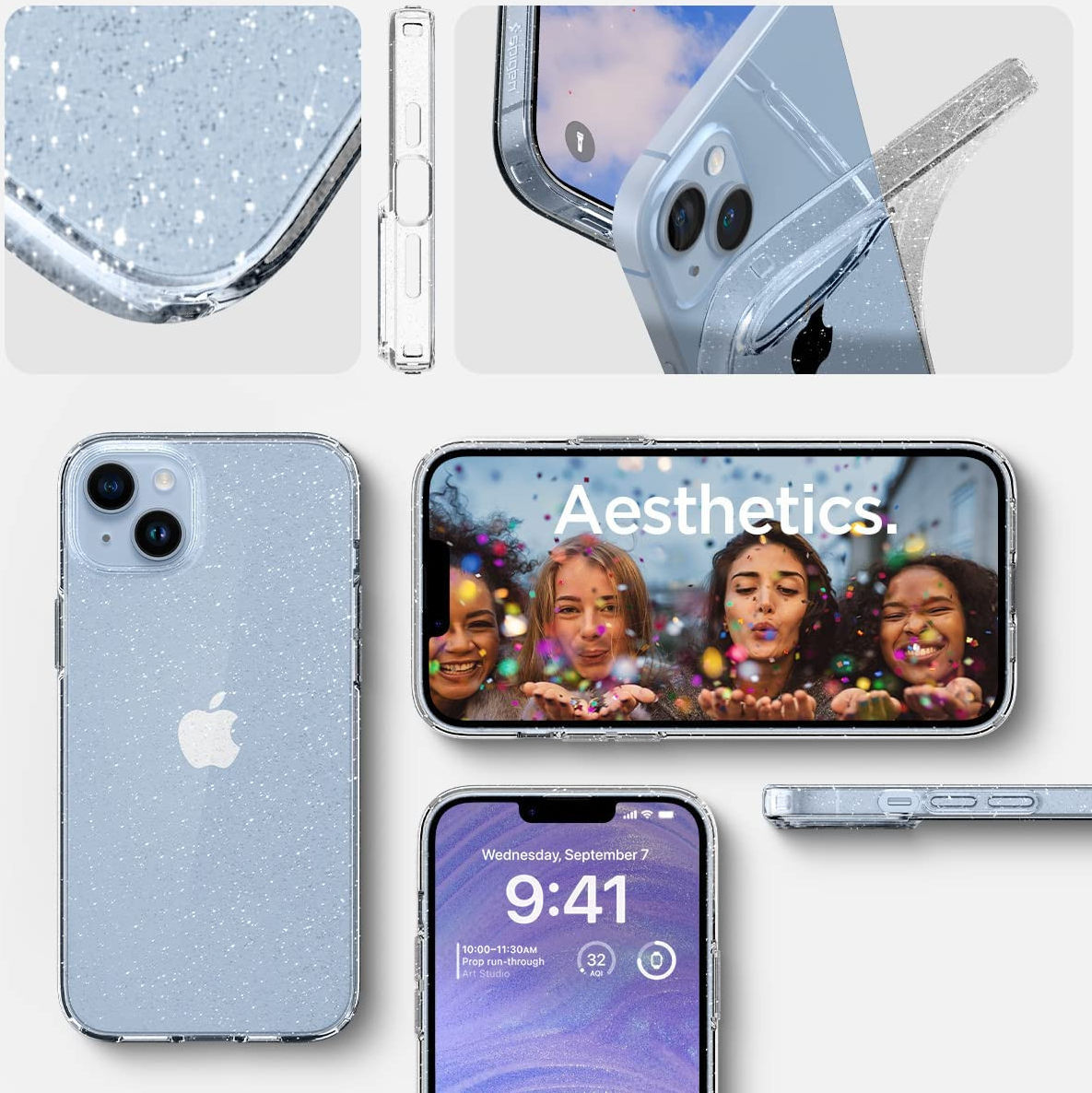Spigen Liquid Crystal Apple iPhone 14 Plus Hoesje Glitter afbeelding 8