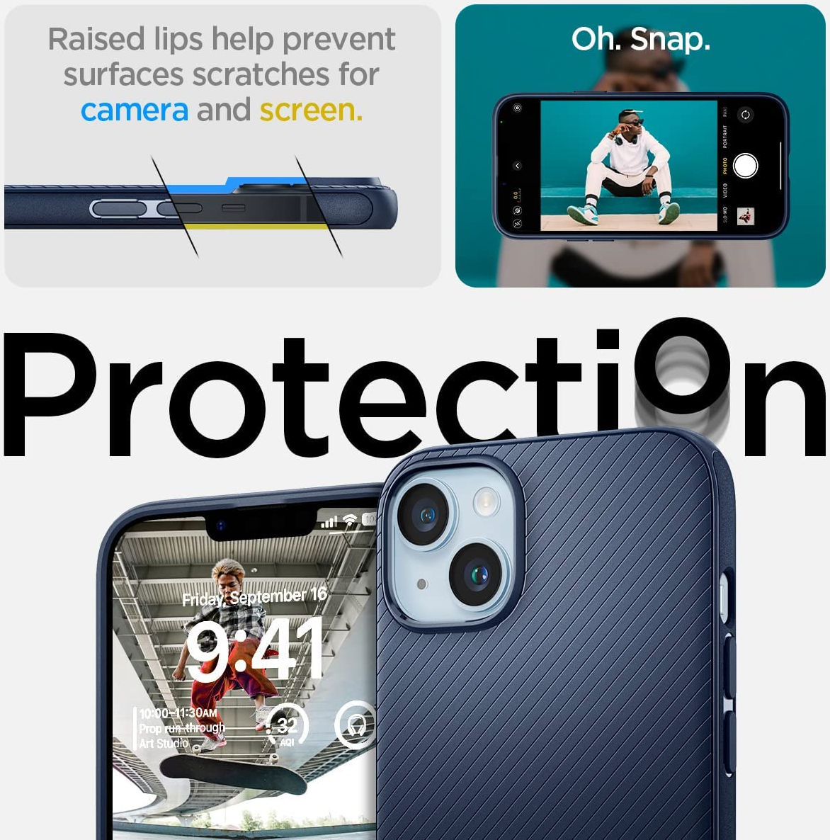 Spigen Mag Armor Apple iPhone 14 Hoesje MagSafe Back Cover Blauw afbeelding 4