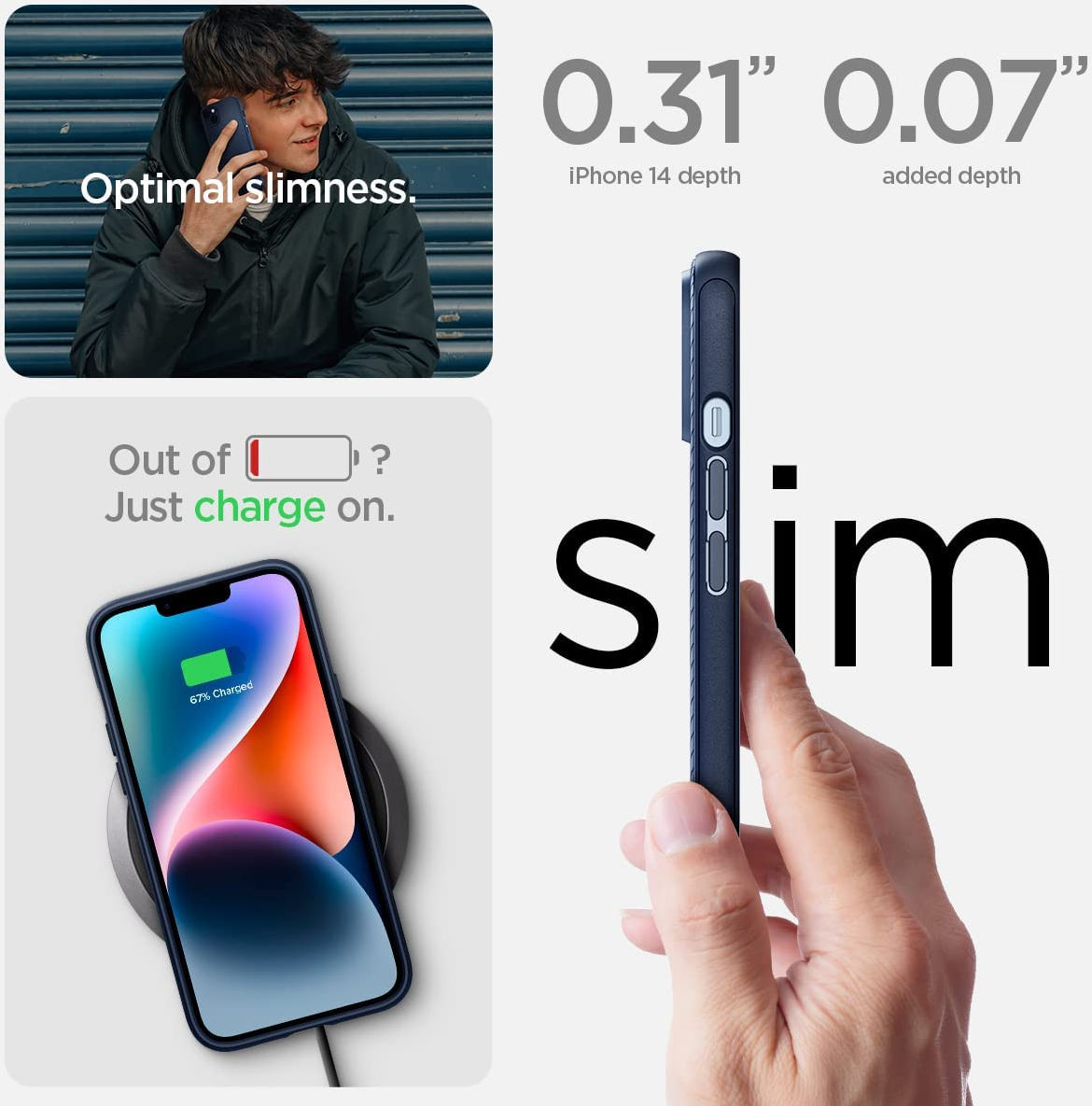 Spigen Mag Armor Apple iPhone 14 Hoesje MagSafe Back Cover Blauw afbeelding 7