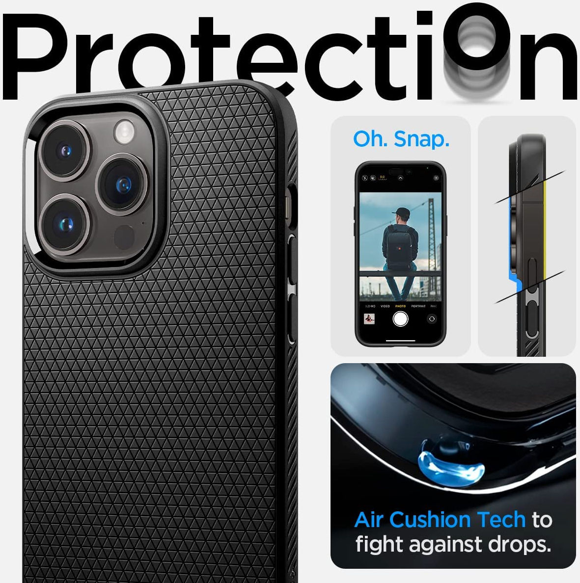 Spigen Liquid Air Apple iPhone 14 Pro Max Hoesje Back Cover Zwart afbeelding 3