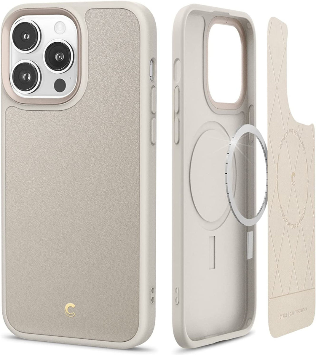 Spigen Cyrill Kajuk iPhone 14 Pro Max Hoesje MagSafe Back Cover Cream afbeelding 1