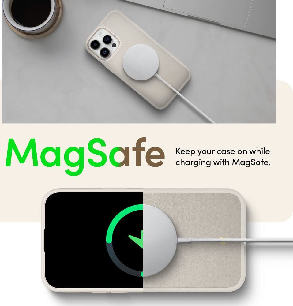 Spigen Cyrill Kajuk iPhone 14 Pro Max Hoesje MagSafe Back Cover Cream afbeelding 3