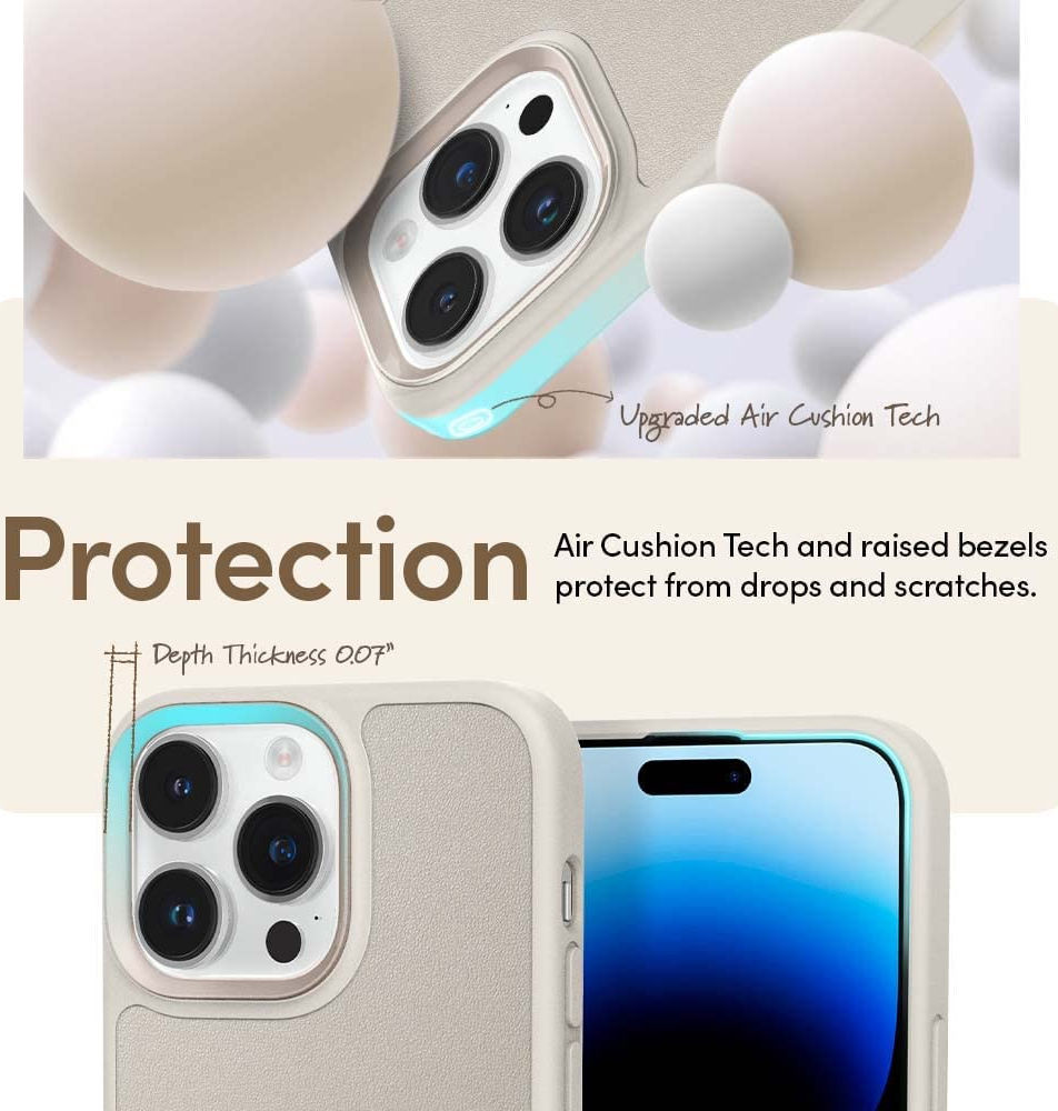 Spigen Cyrill Kajuk iPhone 14 Pro Max Hoesje MagSafe Back Cover Cream afbeelding 4