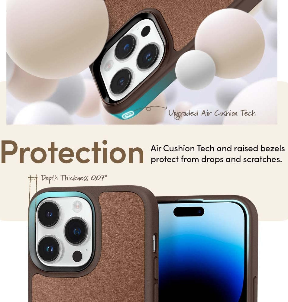 Spigen Cyrill Kajuk iPhone 14 Pro Max Hoesje MagSafe Back Cover Bruin afbeelding 4