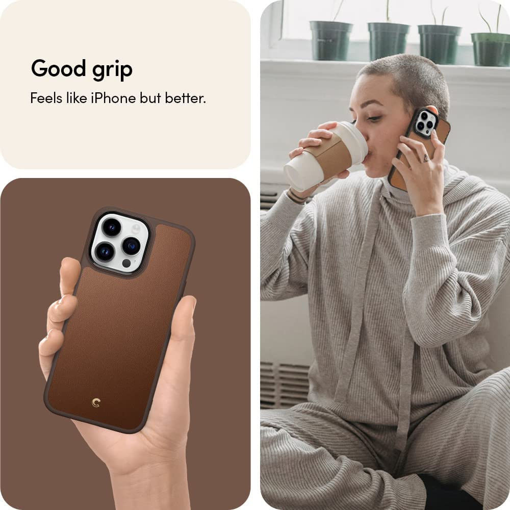 Spigen Cyrill Kajuk iPhone 14 Pro Max Hoesje MagSafe Back Cover Bruin afbeelding 5