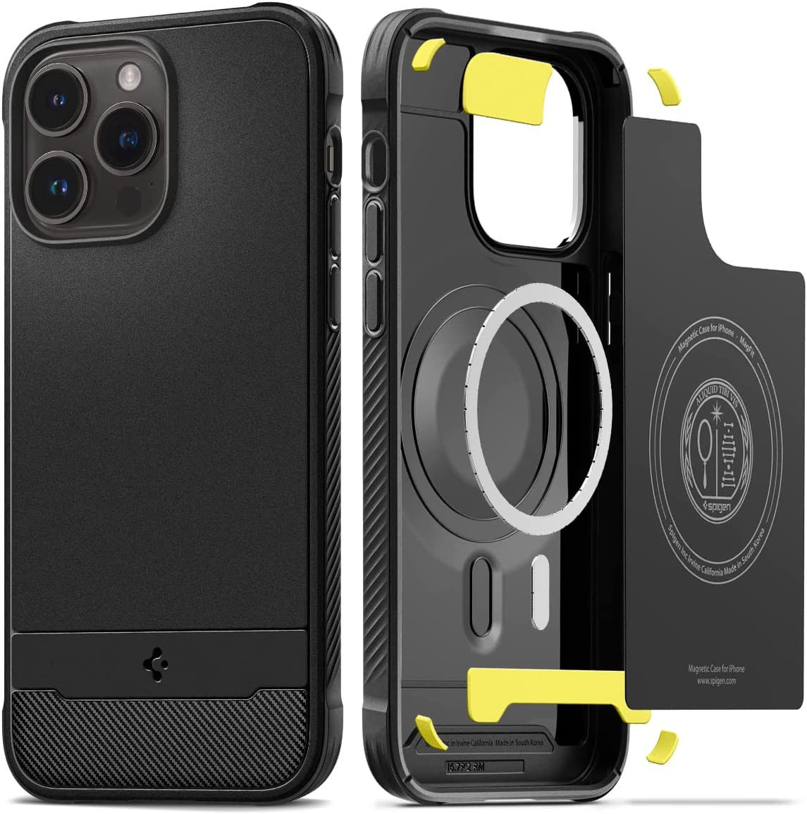 Spigen Rugged Armor iPhone 14 Pro Max Hoesje MagSafe Back Cover Zwart afbeelding 1