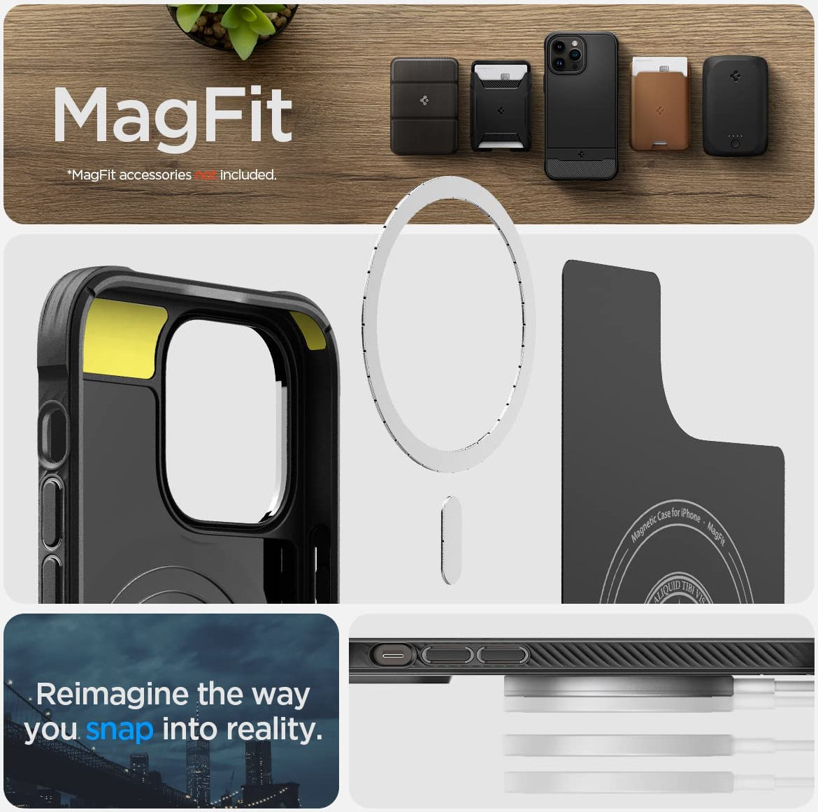 Spigen Rugged Armor iPhone 14 Pro Max Hoesje MagSafe Back Cover Zwart afbeelding 3
