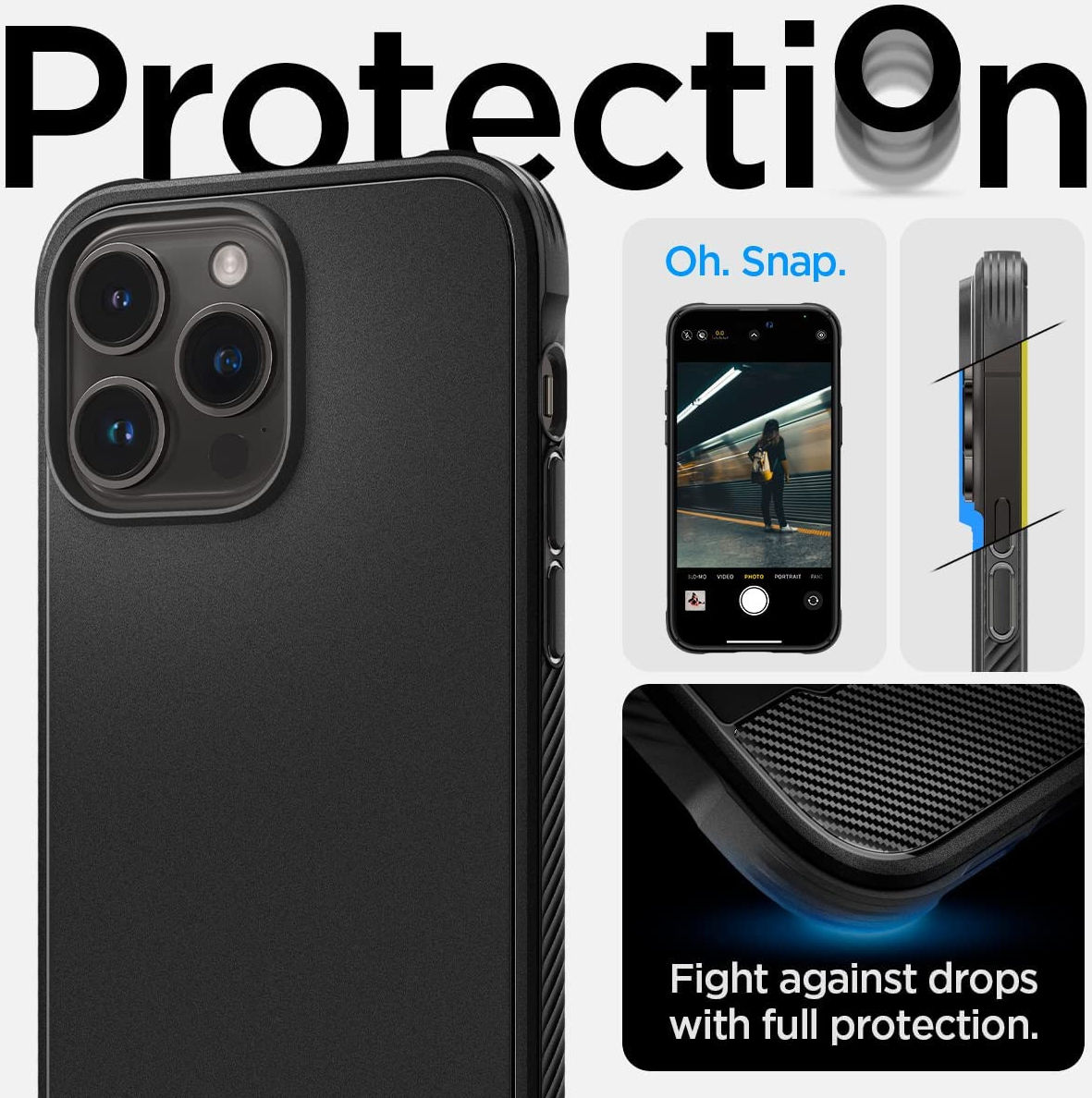 Spigen Rugged Armor iPhone 14 Pro Max Hoesje MagSafe Back Cover Zwart afbeelding 6