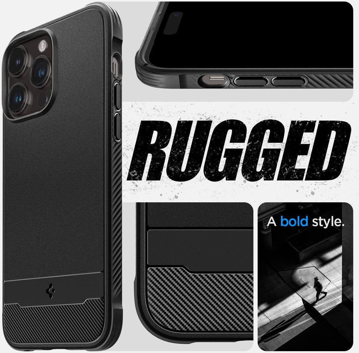 Spigen Rugged Armor iPhone 14 Pro Max Hoesje MagSafe Back Cover Zwart afbeelding 7