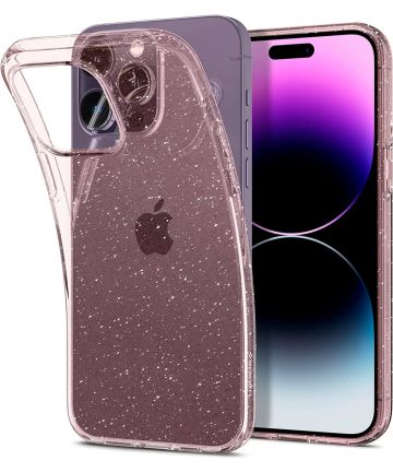 Spigen Liquid Crystal Apple iPhone 14 Pro Hoesje Glitter Roze Hoesjes