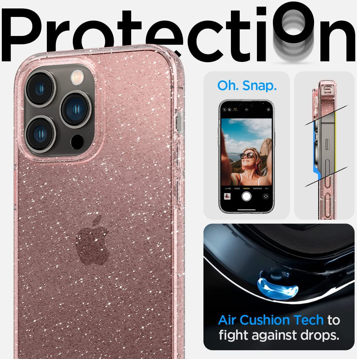 Spigen Liquid Crystal Apple iPhone 14 Pro Hoesje Glitter Roze afbeelding 3