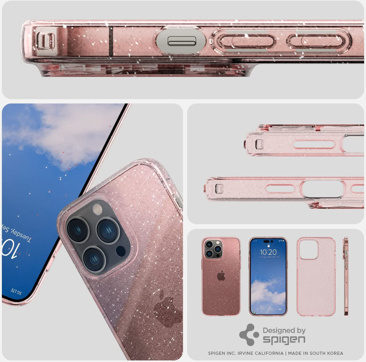 Spigen Liquid Crystal Apple iPhone 14 Pro Hoesje Glitter Roze afbeelding 8