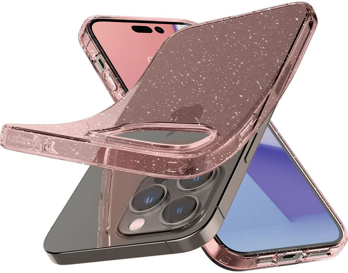 Spigen Liquid Crystal Apple iPhone 14 Pro Hoesje Glitter Roze afbeelding 9