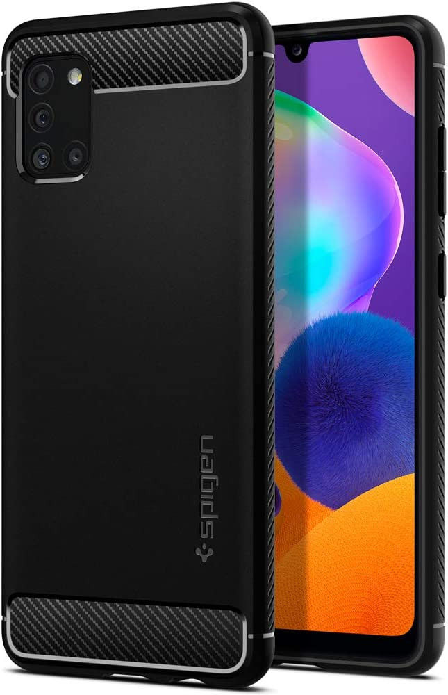 Spigen Rugged Armor Samsung Galaxy A31 Hoesje Back Cover Zwart afbeelding 1