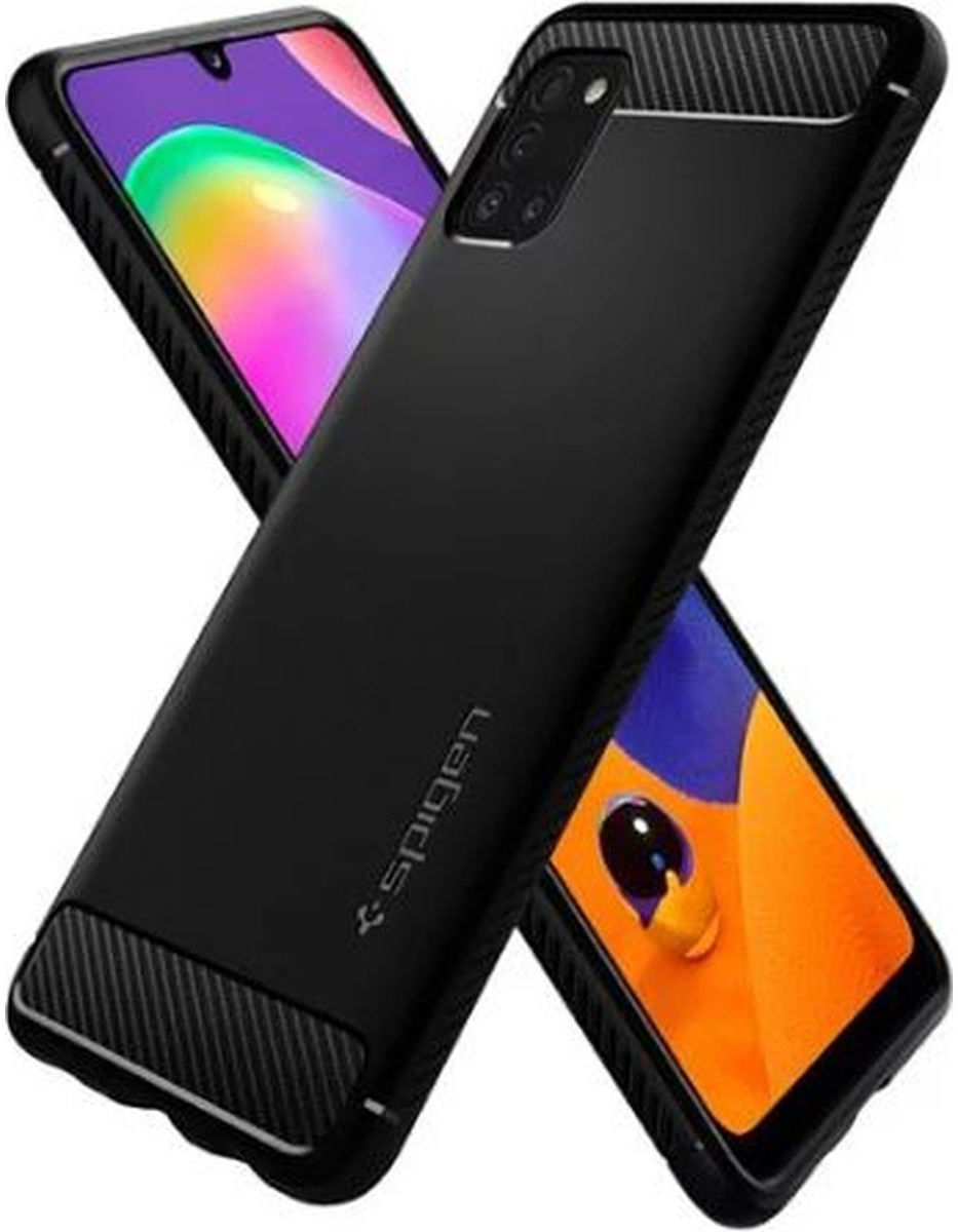 Spigen Rugged Armor Samsung Galaxy A31 Hoesje Back Cover Zwart afbeelding 2
