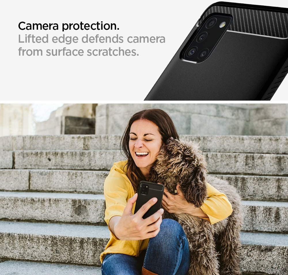 Spigen Rugged Armor Samsung Galaxy A31 Hoesje Back Cover Zwart afbeelding 3