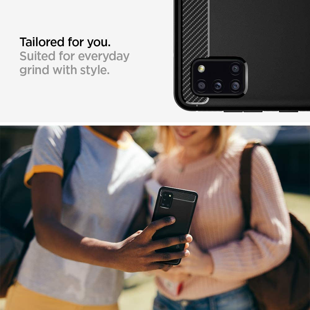 Spigen Rugged Armor Samsung Galaxy A31 Hoesje Back Cover Zwart afbeelding 4