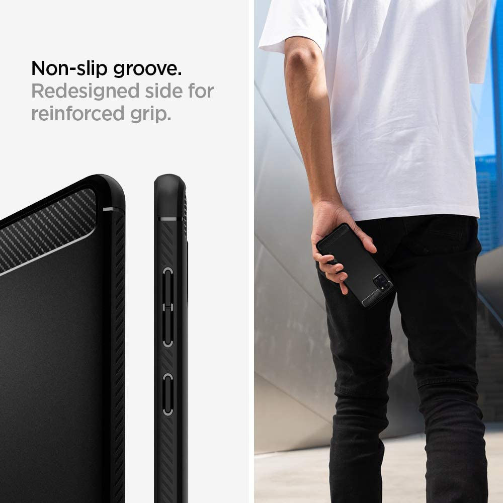 Spigen Rugged Armor Samsung Galaxy A31 Hoesje Back Cover Zwart afbeelding 5