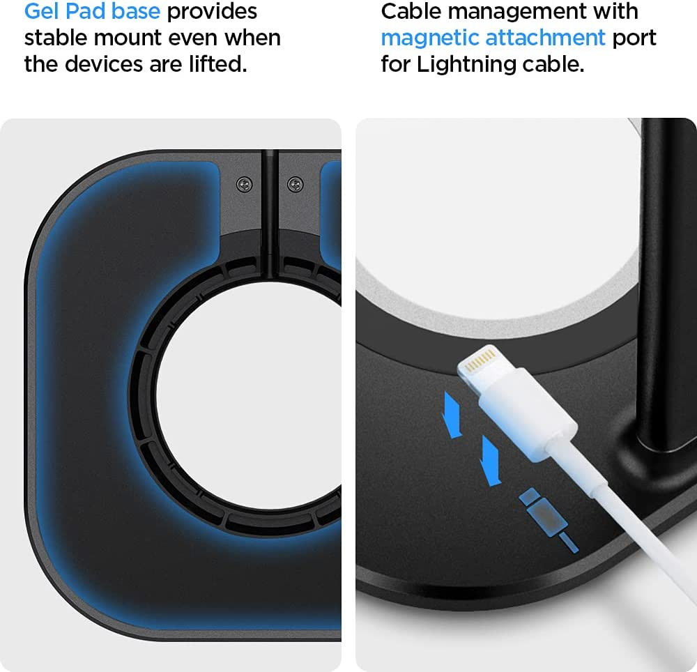 Spigen S380 Houder voor AirPods Max en MagSafe Draadloze Lader Zwart afbeelding 6