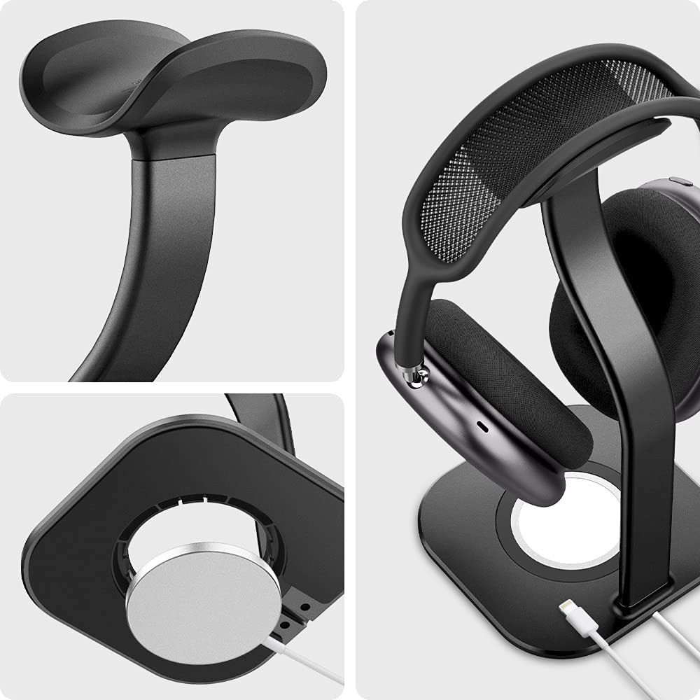 Spigen S380 Houder voor AirPods Max en MagSafe Draadloze Lader Zwart afbeelding 9