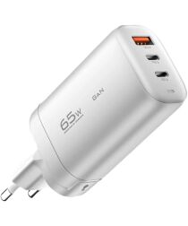 Essager GaN Snellader 65W Power Delivery en Quick Charge Adapter Wit