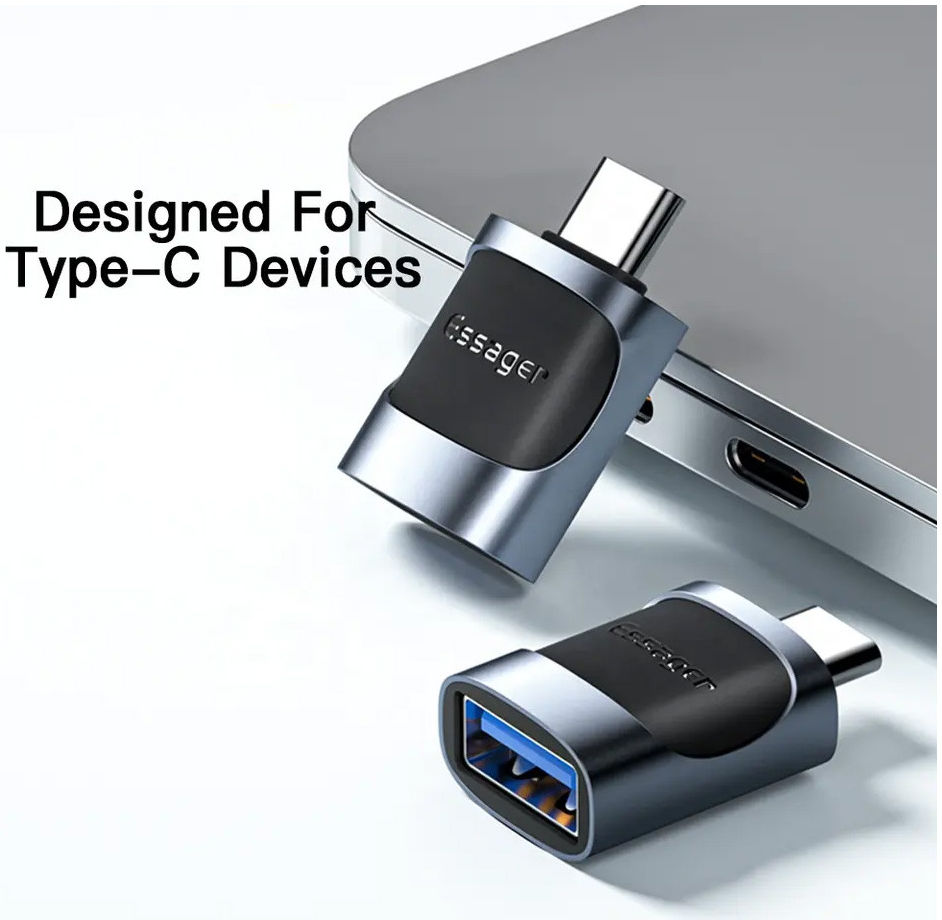 Essager USB-C naar Micro USB Adapter 3A On The Go Converter Blauw afbeelding 3
