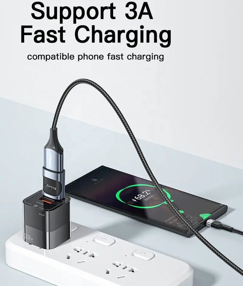 Essager USB-C naar Micro USB Adapter 3A On The Go Converter Blauw afbeelding 4