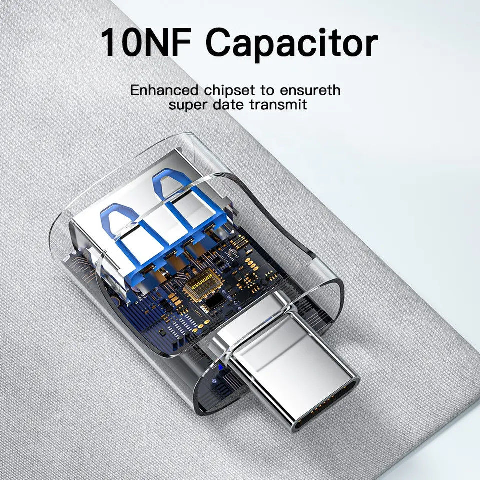 Essager USB-C naar Micro USB Adapter 3A On The Go Converter Blauw afbeelding 6