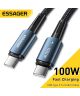 Essager 100W USB-C Snellaad Kabel 5A 3M Zwart