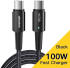 Essager 100W USB-C Snellaad Kabel 5A 3M Zwart afbeelding 1