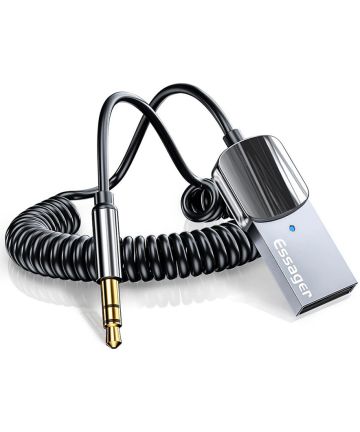 Essager Bluetooth 5.0 Receiver Auto - AUX naar USB Kabel Grijs Kabels
