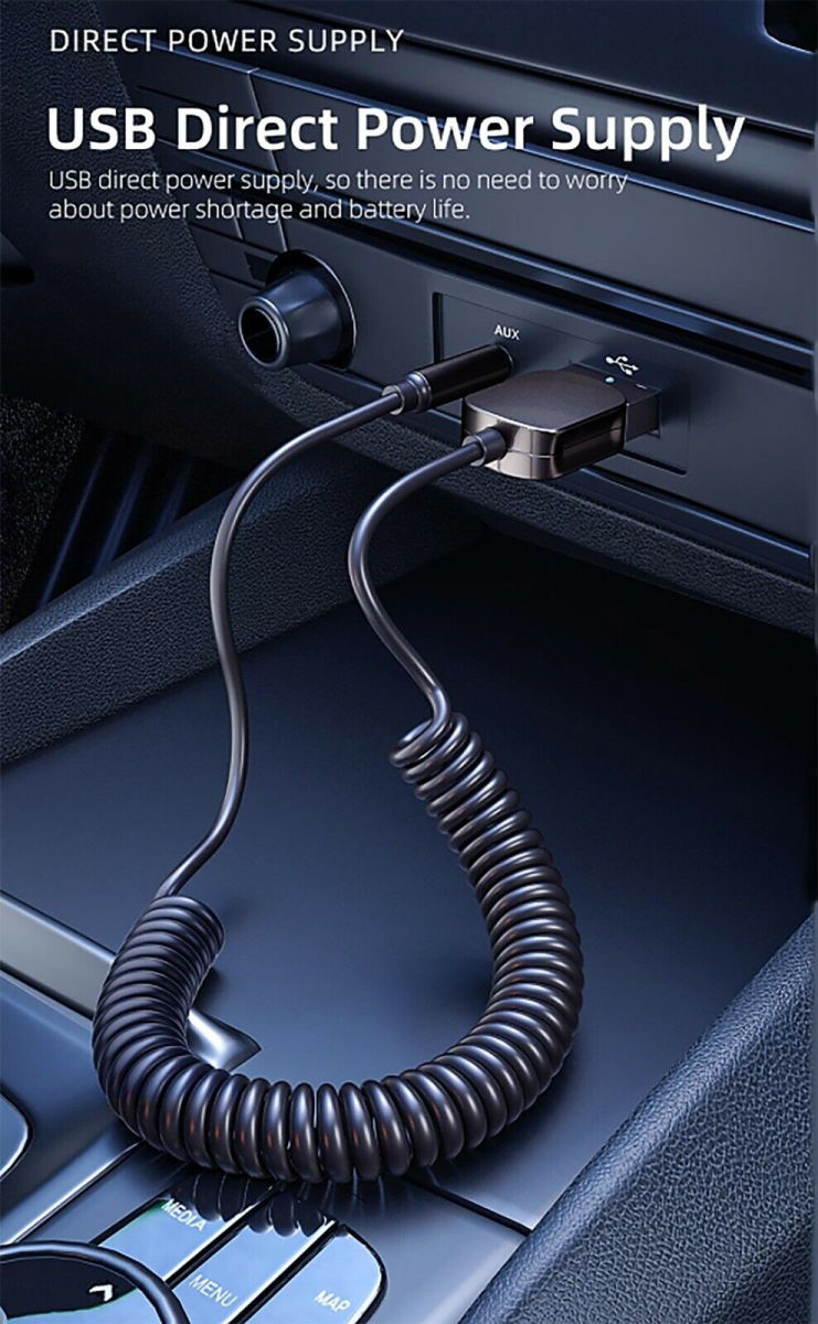 Essager Bluetooth 5.0 Receiver Auto - AUX naar USB Kabel Grijs afbeelding 5
