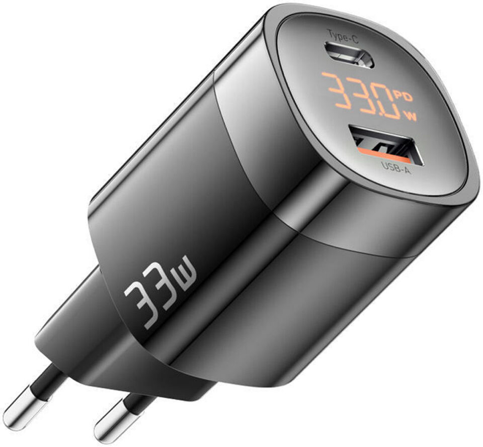 Essager Lingyun 33W GaN Display Compacte Adapter Snellader Zwart afbeelding 12