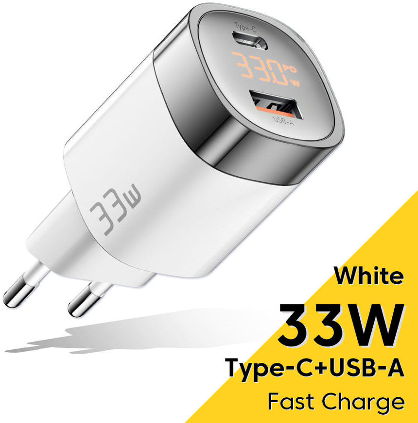 Essager Lingyun 33W GaN Display Compacte Adapter Snellader Wit afbeelding 1