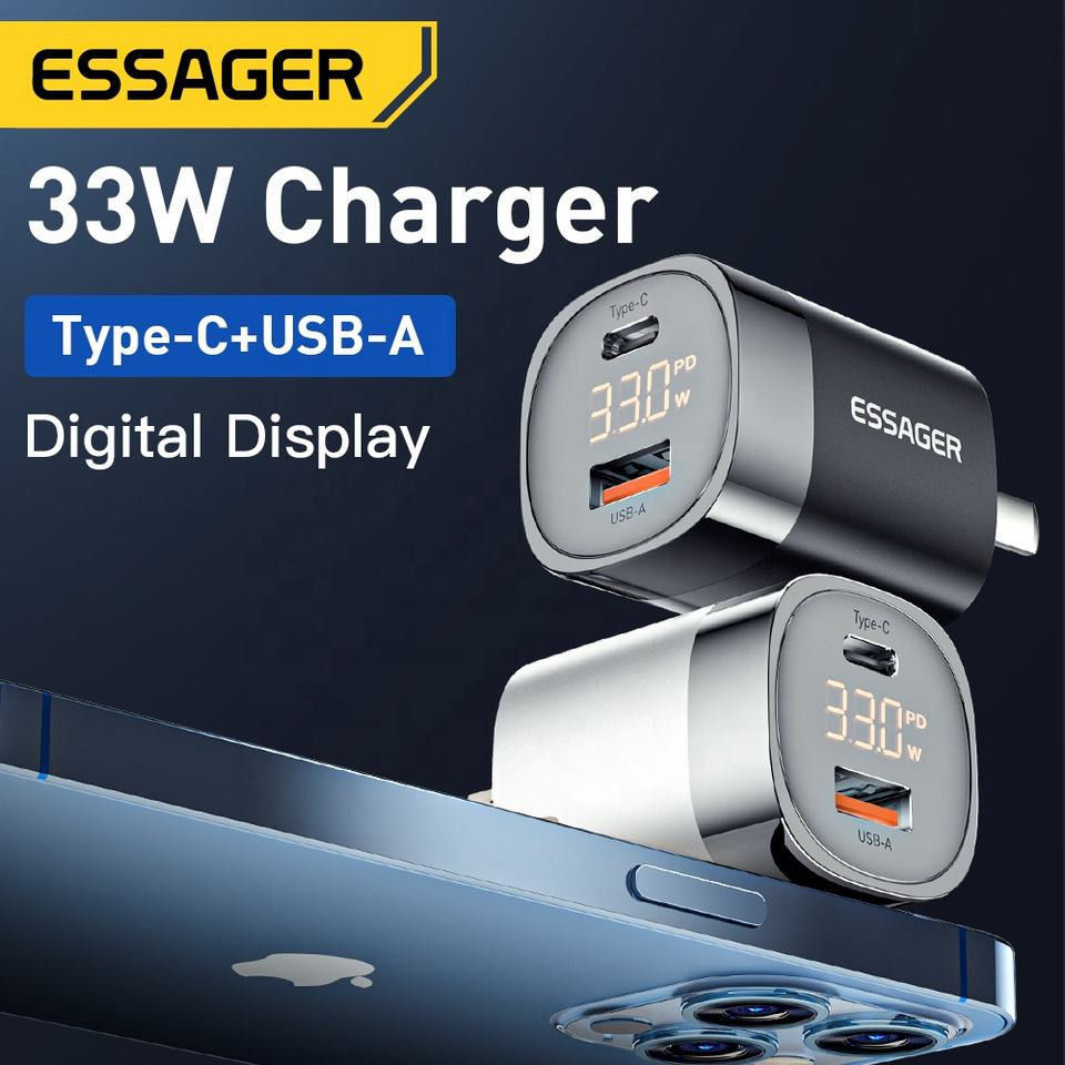 Essager Lingyun 33W GaN Display Compacte Adapter Snellader Wit afbeelding 2