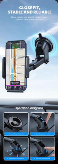 Essager Universele Telefoonhouder Auto Dashboard/Raam Zuignap Zwart afbeelding 7