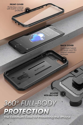 SUPCASE UB Pro iPhone SE (2020/2022) / 8 / 7 Hoesje Full Protect Zwart afbeelding 5