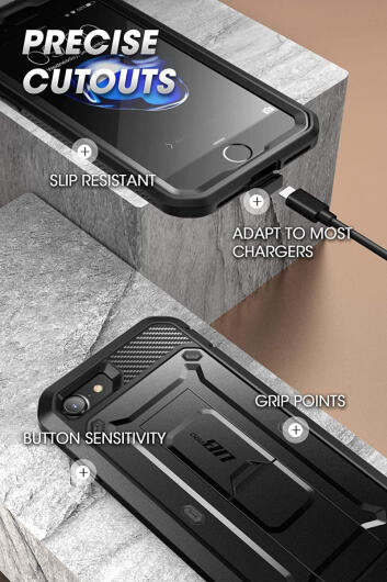 SUPCASE UB Pro iPhone SE (2020/2022) / 8 / 7 Hoesje Full Protect Zwart afbeelding 9
