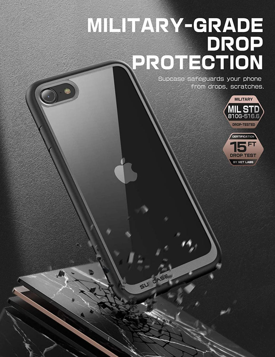 SUPCASE UB Style iPhone SE 2020/2022/8/7 Hoesje Back Cover Zwart afbeelding 3