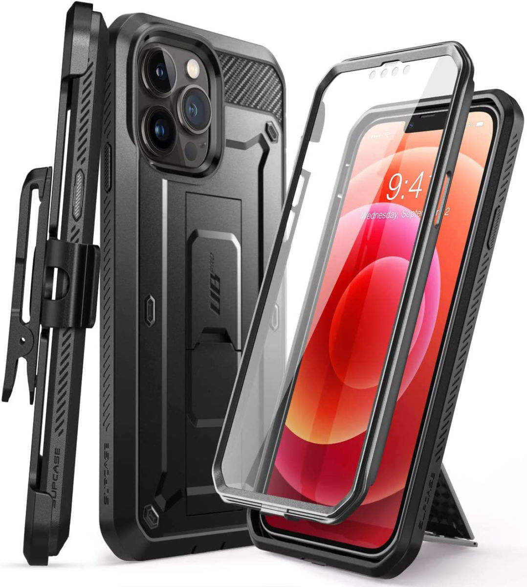 SUPCASE UB Pro Apple iPhone 13 Pro Hoesje Full Protect Kickstand Zwart afbeelding 1