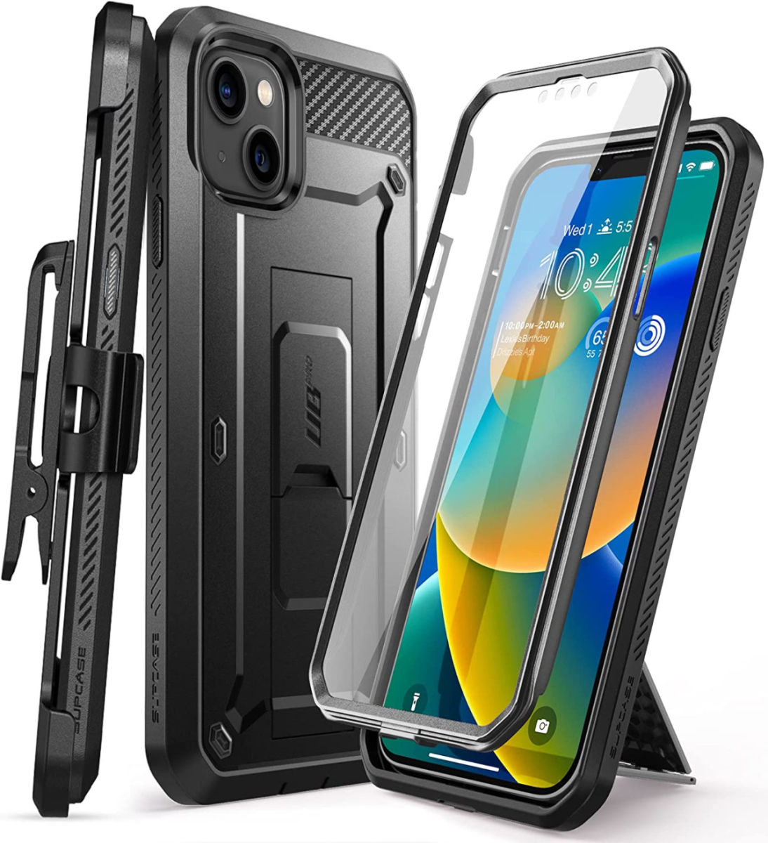 SUPCASE UB Pro iPhone 14 Plus Hoesje Full Protect met Kickstand Zwart afbeelding 1