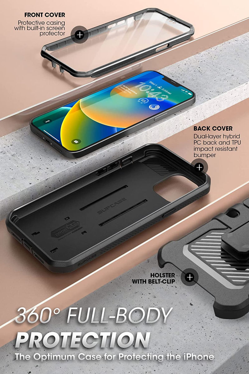 SUPCASE UB Pro iPhone 14 Plus Hoesje Full Protect met Kickstand Zwart afbeelding 4
