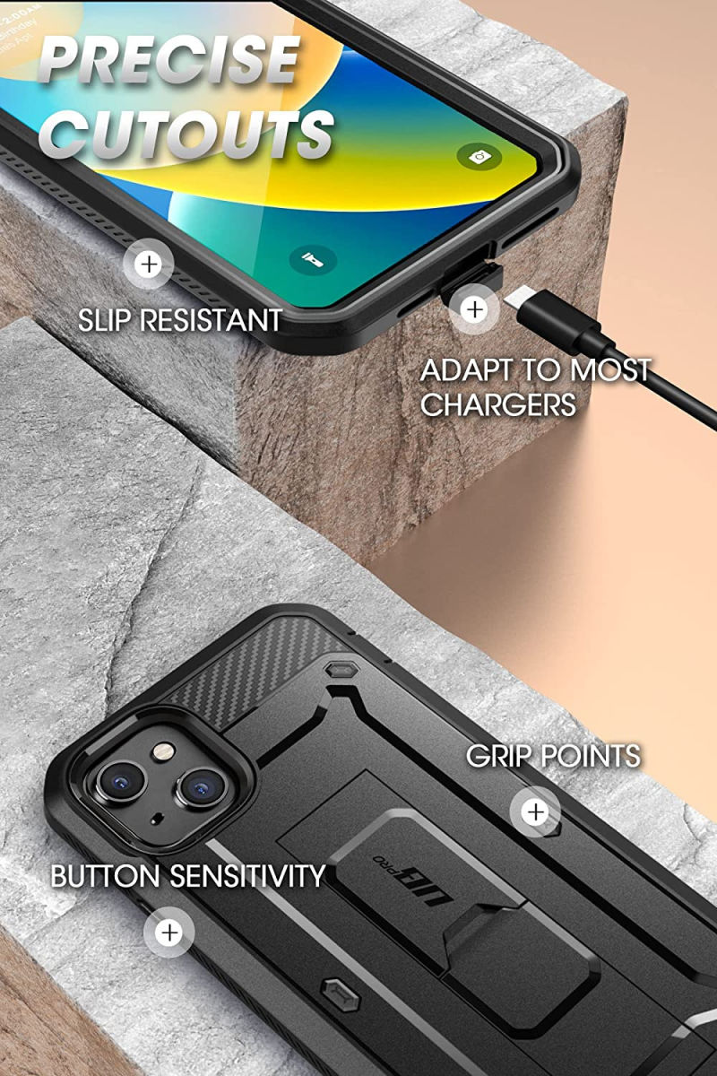SUPCASE UB Pro iPhone 14 Plus Hoesje Full Protect met Kickstand Zwart afbeelding 7