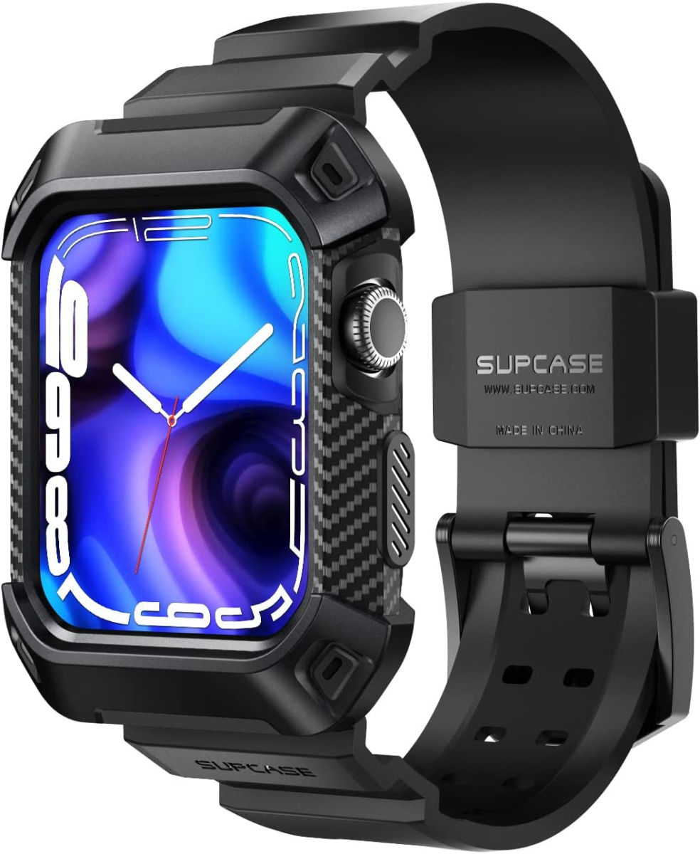 SUPCASE UB Pro - Apple Watch 45MM / 44MM Hoesje met Bandje - Zwart afbeelding 1
