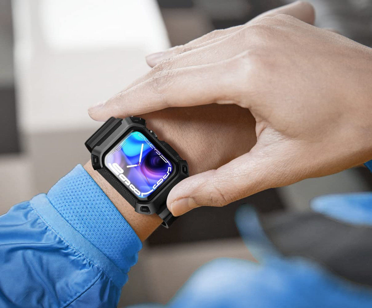 SUPCASE UB Pro - Apple Watch 45MM / 44MM Hoesje met Bandje - Zwart afbeelding 2