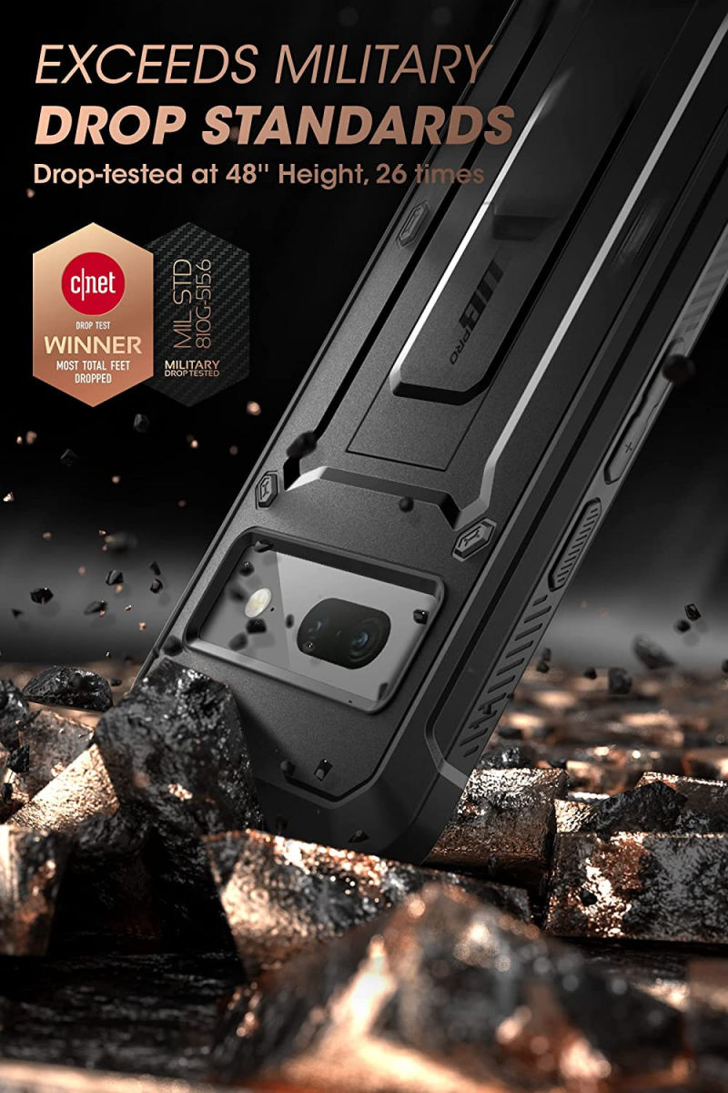 SUPCASE UB Pro Google Pixel 7 Hoesje Full Protect met Kickstand Zwart afbeelding 3