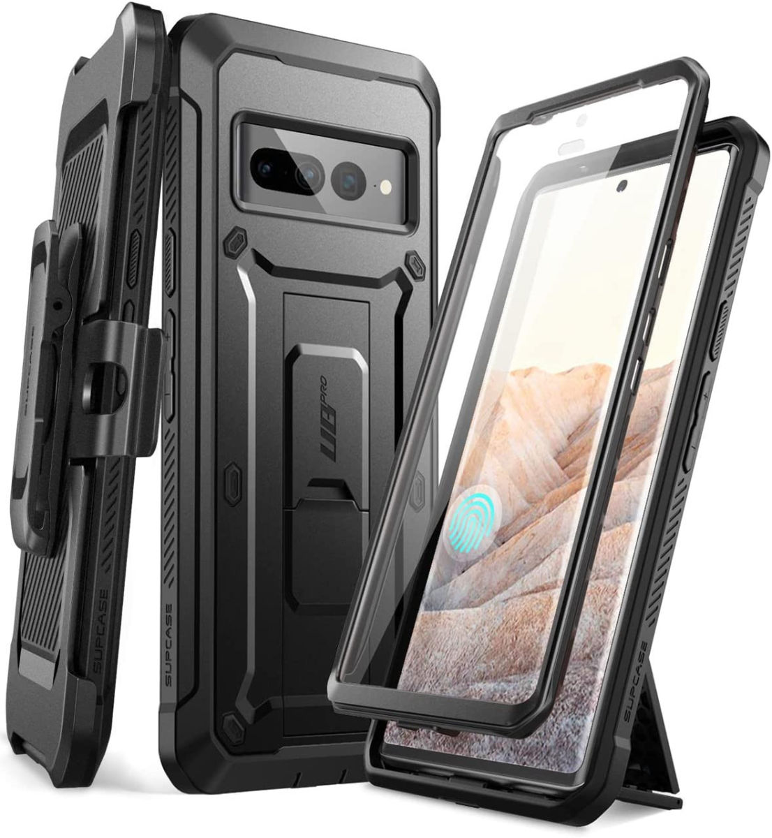 SUPCASE UB Pro Google Pixel 7 Pro Hoesje Full Protect Kickstand Zwart afbeelding 1